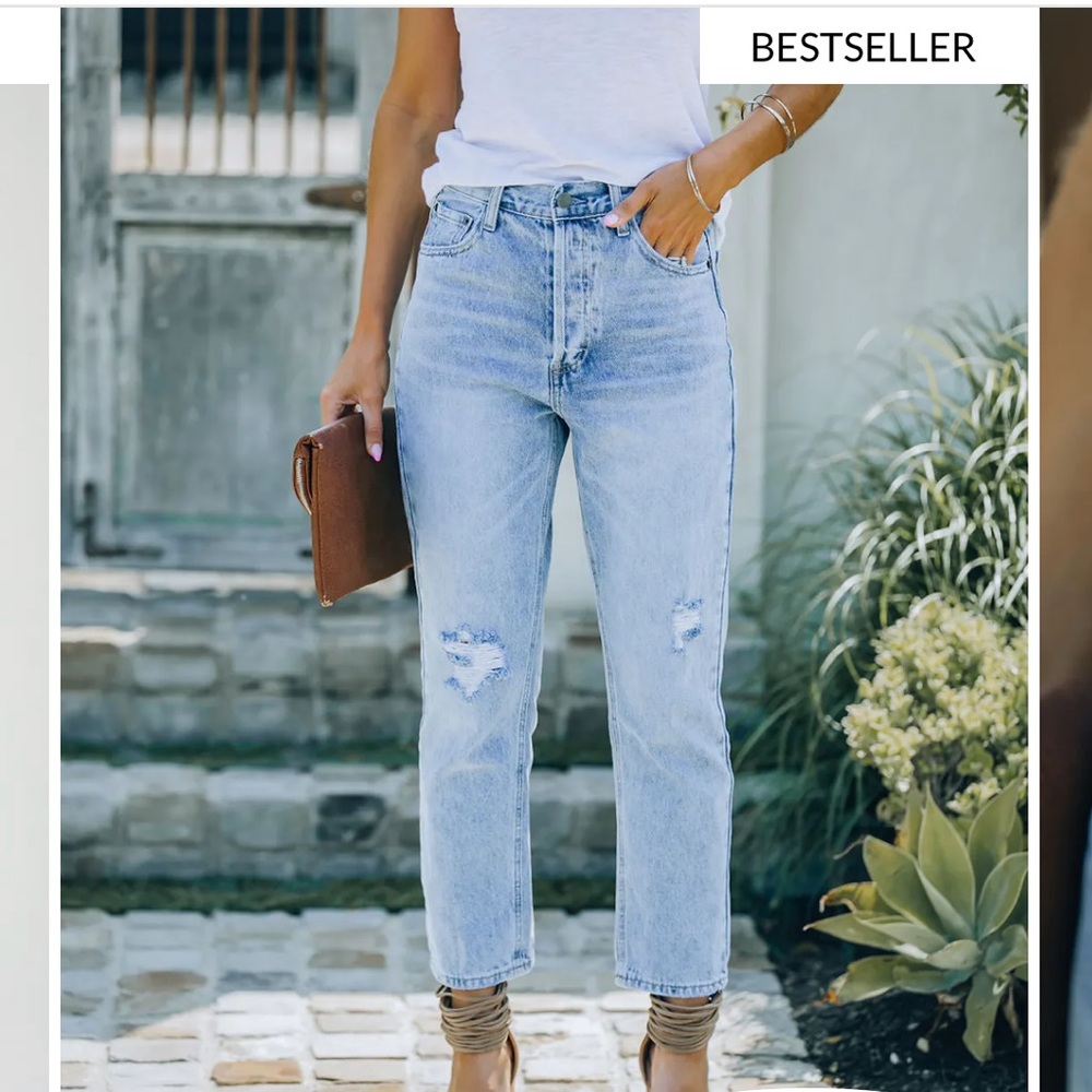 Kason Distressed High Rise Jeans - NWT, NEVER WORN